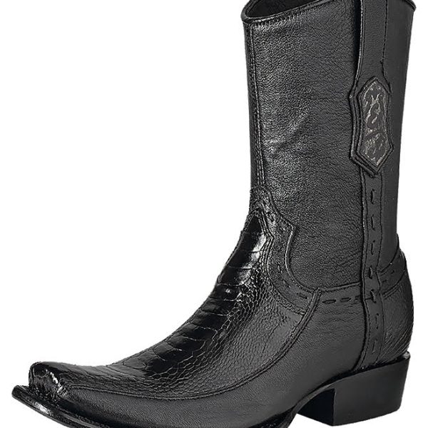 ESTAMPIDA Men´s Exotic Boots Black – Ostrich Leg/Goat