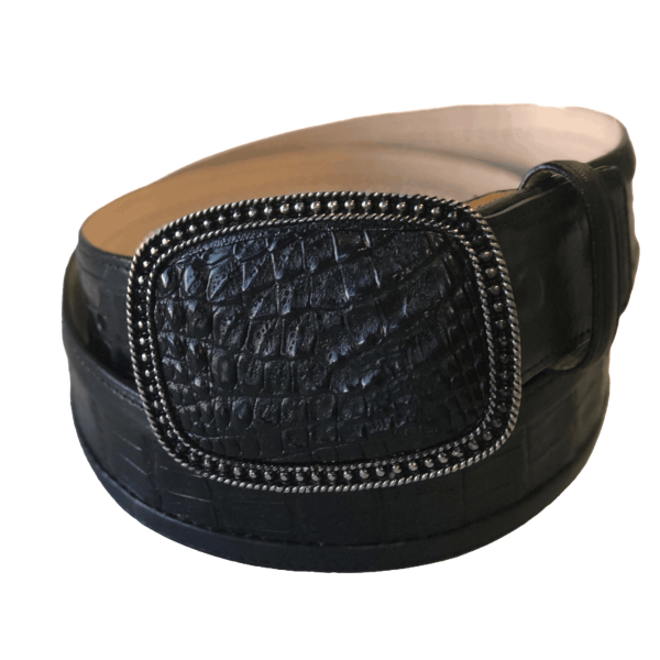 ESTAMPIDA Exotic Leather Belt – Black Alligator
