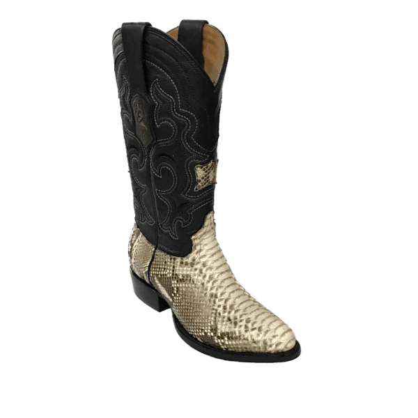 ESTAMPIDA Men´s Exotic Boots Natural/Black- Python/Goat