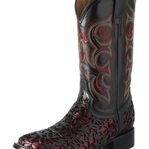 ESTAMPIDA Men´s Western Boots, Black/Red