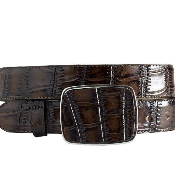 ESTAMPIDA Western Leather Belt – Brown/Macro Coco Print
