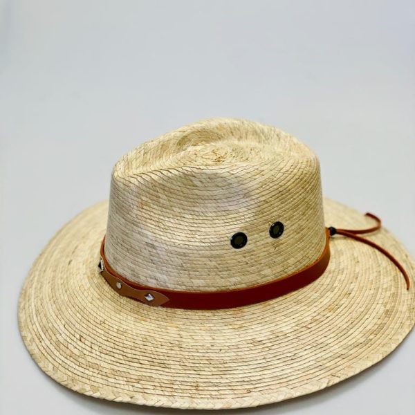 ESTAMPIDA Palm Straw Hat, SAHUAYO NATURAL SHORT