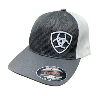 ARIAT OFFSET SHIELD CHARCOAL GREY - HATS CAP - A300039007