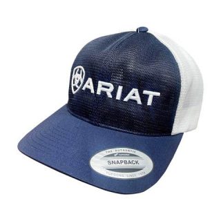A300044003 Ariat Men's Embroidered Logo Cap Navy and White