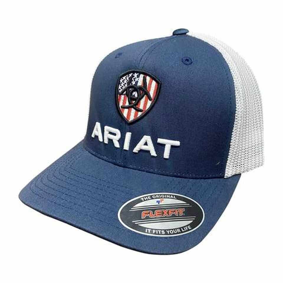 CAP HATS Wear - - Western Furia NAVY A300035003 - ARIAT FLAG USA SHIELD