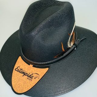 Estampida Unisex Straw Hat Black