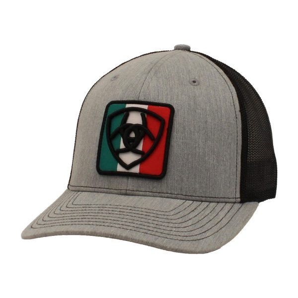 ARIAT SHIELD MEXICO FLAG GREY BLACK - HATS CAP