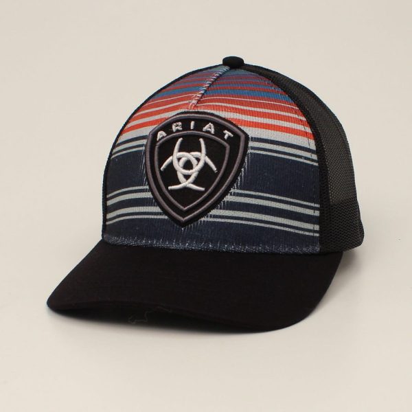 Ariat Multi Stripe Shield Black Logo - Hats Cap