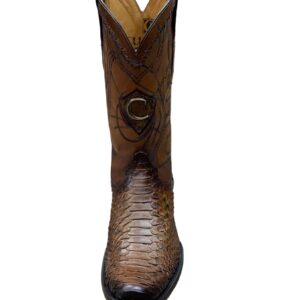 CUADRA Men Brown Python Laser & Embroidery Narrow Boot 1J1NPH