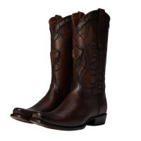 CUADRA Men Brown Laser & Embroidery Narrow Boot 1J1NRS