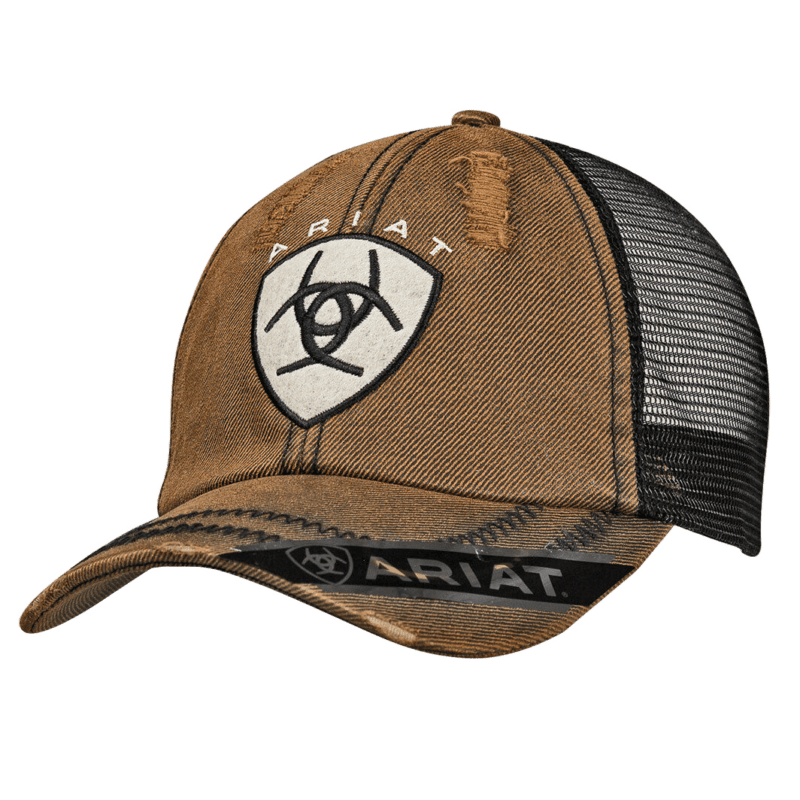 Ariat® Men's Oilskin Brown Logo Ball Cap 15227133