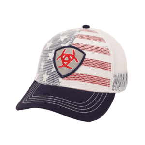 ARIAT USA FLAG SHIELD WHITE - HATS CAP - A300024005