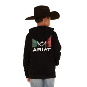 Ariat Youth Boy's Mexico Logo Black Hoodie 10046471