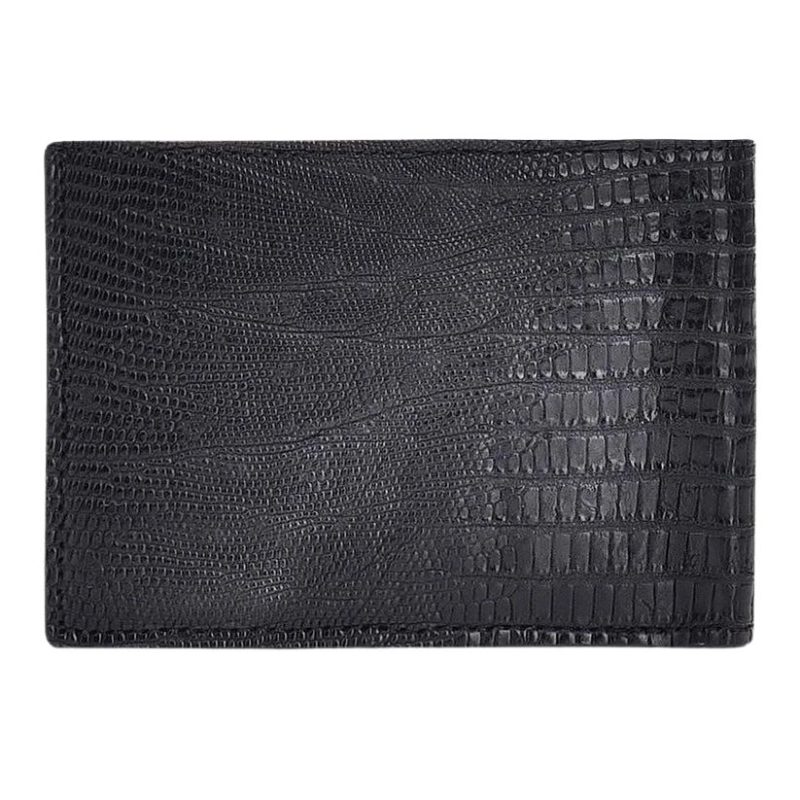 Cuadra Men's Black Genuine Lizard Leather Bifold Wallet - DU308 - B2910LT