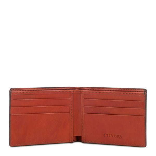 Cuadra Men's Brown Genuine Ostrich Leather Bifold Wallet - DU295 - B2910A1