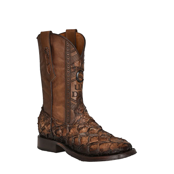 Cuadra Western Boots in genuine pirarucu fish leather CU658