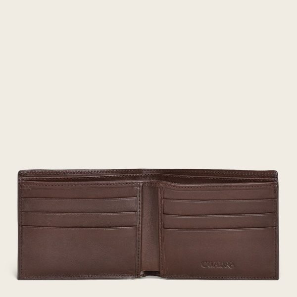 Cuadra Men's Brown Genuine Ostrich Leg Leather BiFold Wallet DU471 - B2910PA