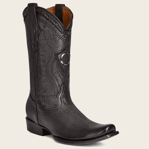 Cuadra Engraved Cowboy black leather boots CU587
