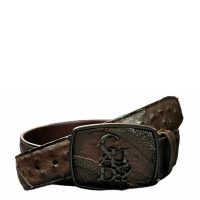 Cuadra Men's Ostrich Flame Brown Belt BC280