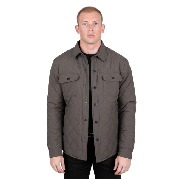 Mens Fur Lined Insulated Overshirt Brown - FJL9367