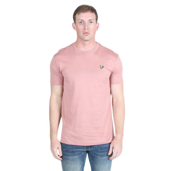 Men's Rooster Logo Cotton Salmon T-Shirt - PST9847