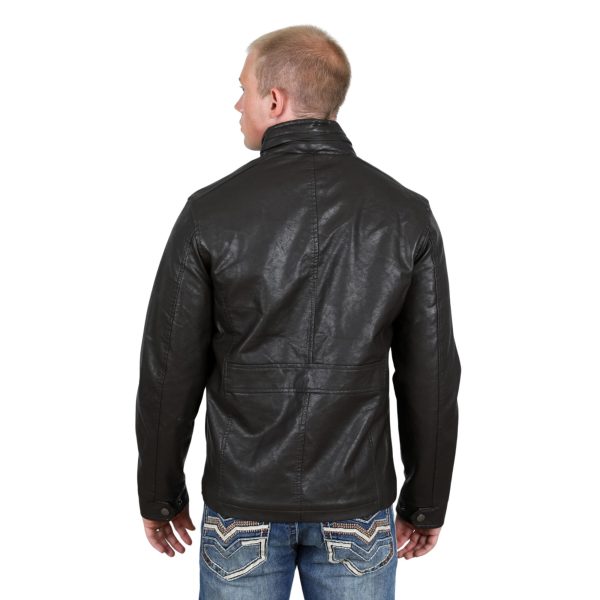 Mens Faux Leather Coat Brown - PUJ9409