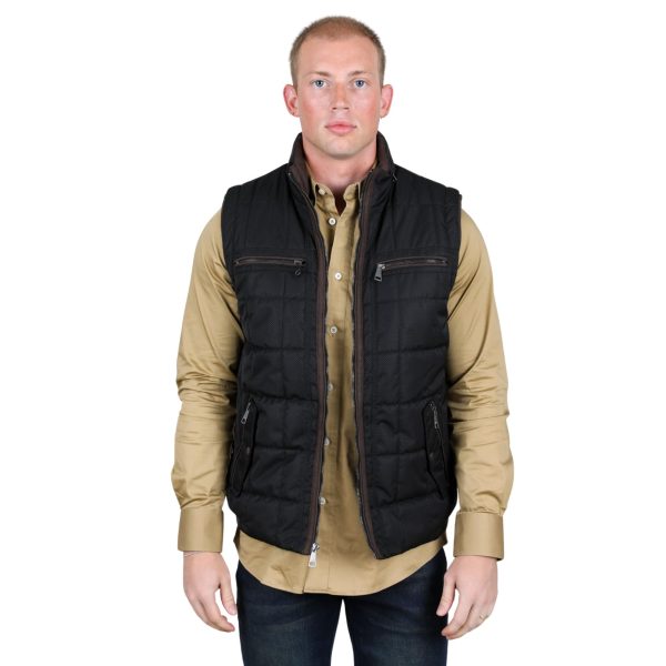 Men's Quilted Fur Lined Vest Black - VST9418