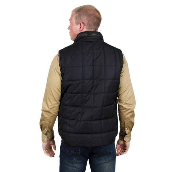 Men's Quilted Fur Lined Vest Black - VST9418