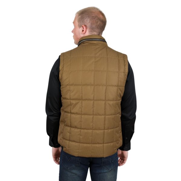 Men's Quilted Fur Lined Vest Camel - VST9419