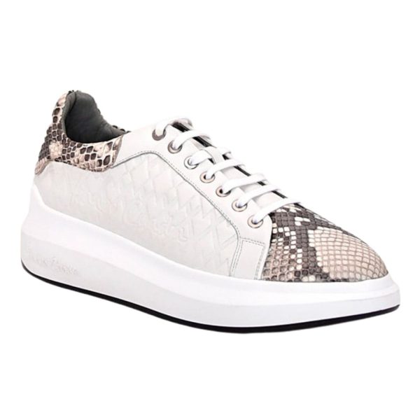 CUADRA Women Sneakers White Exotic Python Leather 4p3pbkn