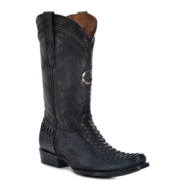 MN LISBOA BLUE PYTHON LASER & WOVEN NARROW SQUARE TOE