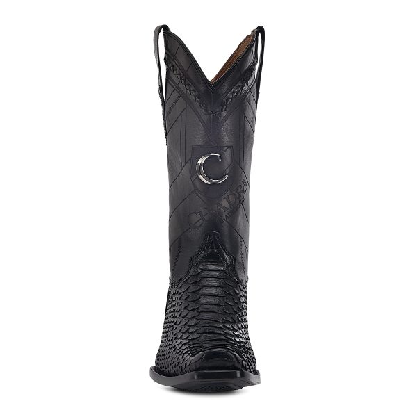 MN LISBOA BLUE PYTHON LASER & WOVEN NARROW SQUARE TOE