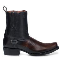 MN BLACK & HONEY LASER & ZIPPER NARROW SQUARE TOE
