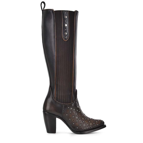LD MAPLE ZIPPER & STUDS & LASER ROUND TOE