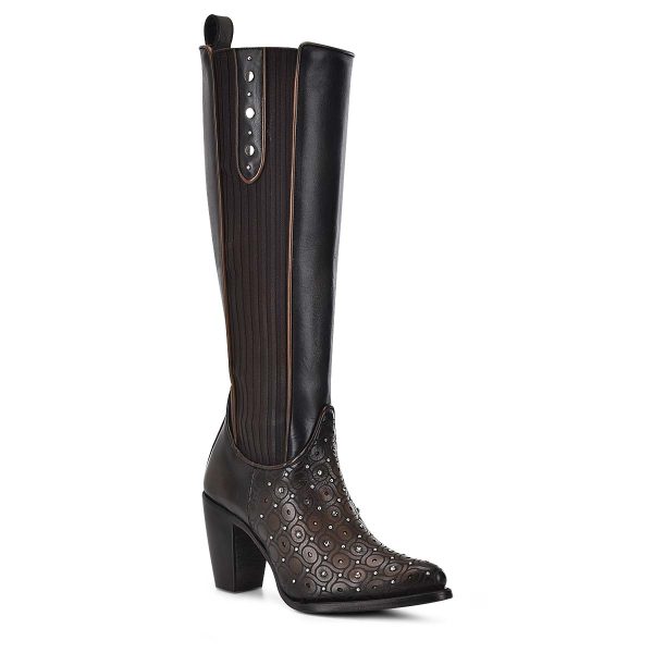 LD MAPLE ZIPPER & STUDS & LASER ROUND TOE