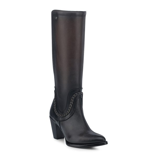 LD CHOCOLATE ZIPPER & ELASTIC ROUND TOE