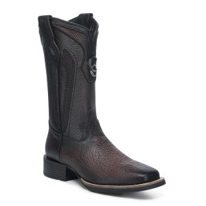 MN CHOCOLATE AMERICAN BISON EMBROIDERY SQUARE TOE