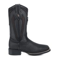 MN BLACK EMBROIDERY & LASER SQUARE TOE