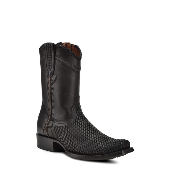 CUADRA Men's Oxford Laser & Woven Narrow Toe Western Boot
