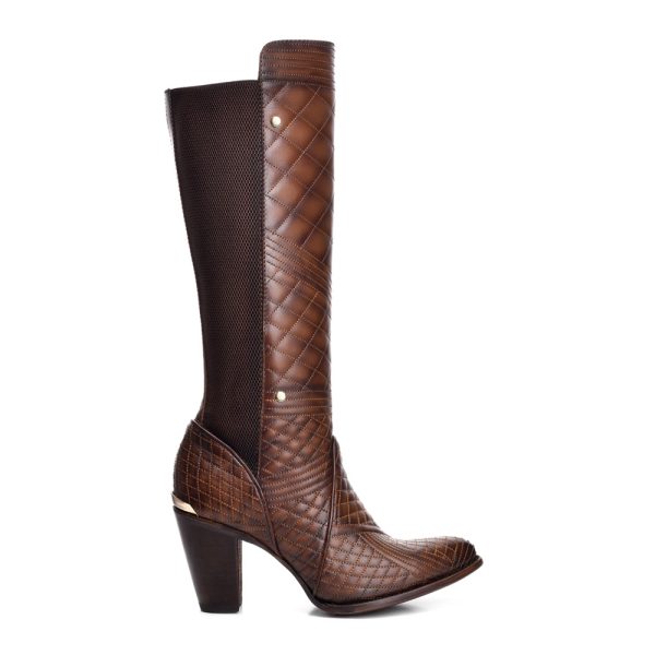 CUADRA Women's Honey Embroidery Round Toe Western Boot