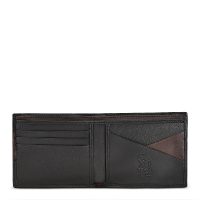 CUADRA Men's Plunge Brown Embossed Leather Woven Wallet
