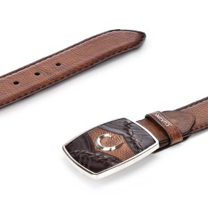 CUADRA Men's Almond Suede Laser Leather Belt