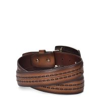 CUADRA Men's Maple Laser & Woven Leather Belt