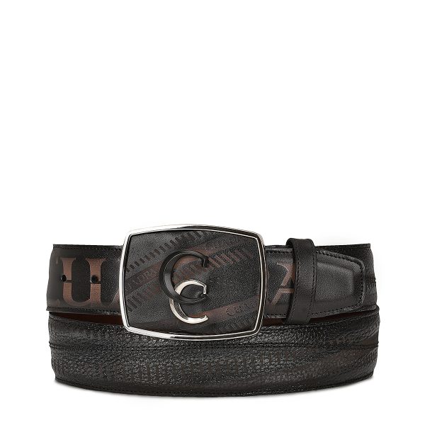 CUADRA Men's Grey Stitching Leather Belt