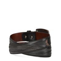 CUADRA Men's Grey Stitching Leather Belt