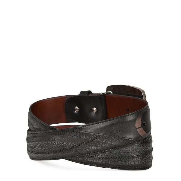 CUADRA Men's Grey Stitching Leather Belt