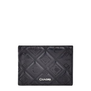CUADRA Men's Black Stitching Leather Bifold Wallet