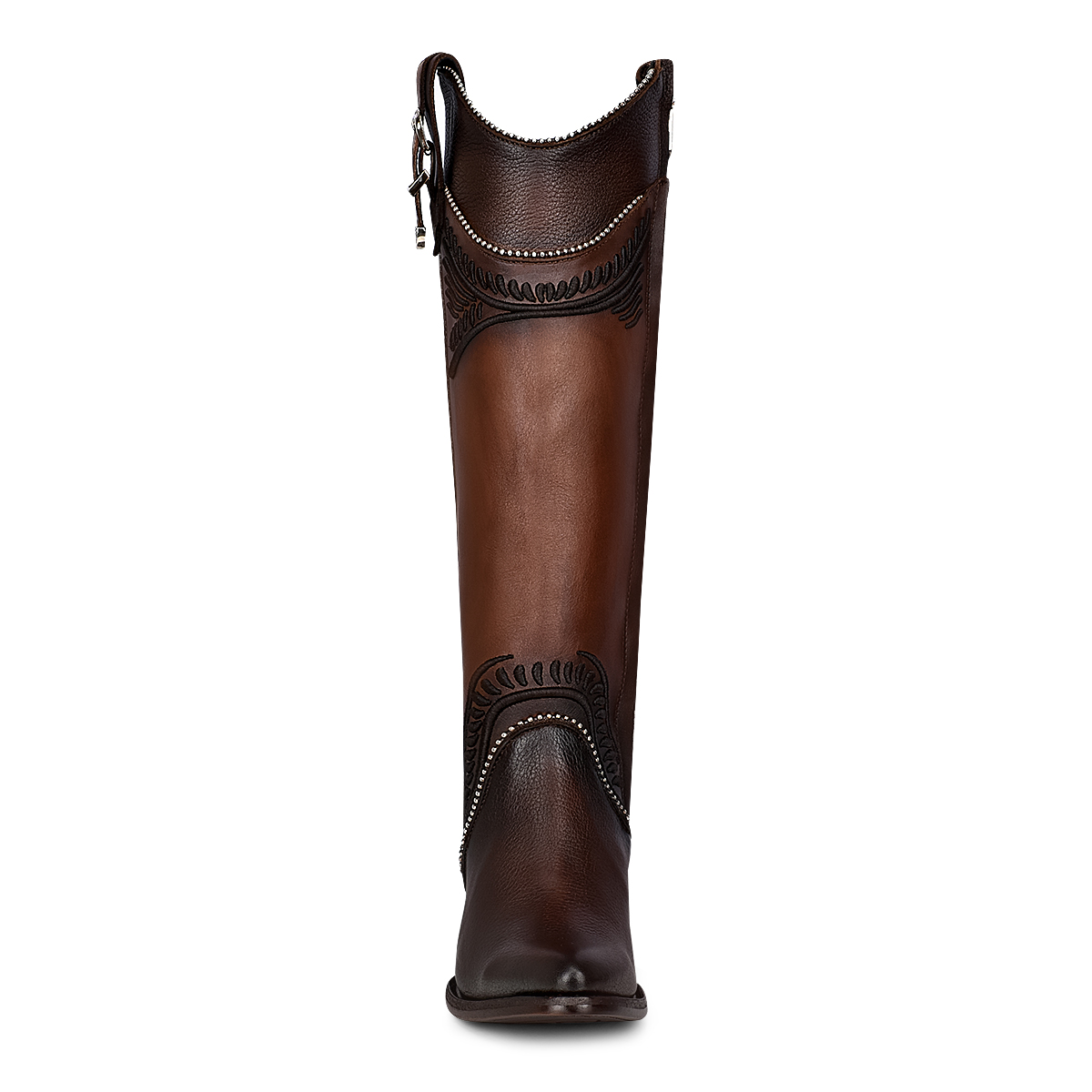 CUADRA Women's Damasco Chocolate Laser & Embroidery Studs Pointed Toe Western Boot - Image 3
