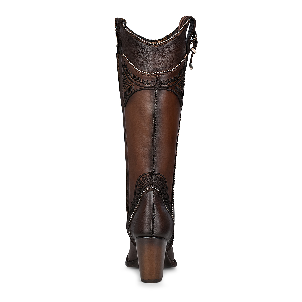 CUADRA Women's Damasco Chocolate Laser & Embroidery Studs Pointed Toe Western Boot - Image 5
