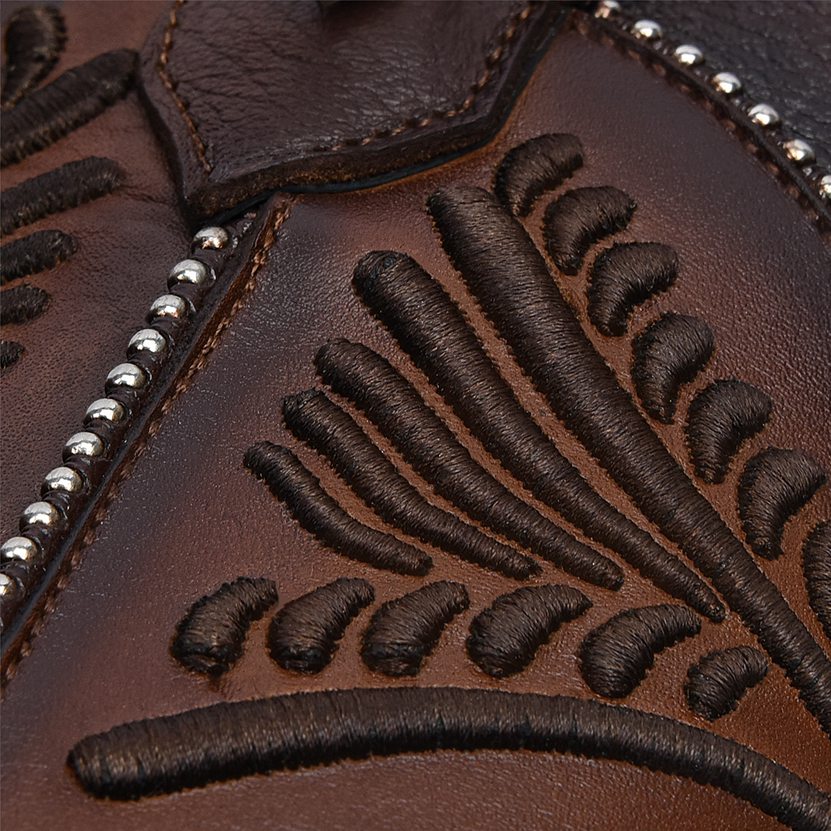 CUADRA Women's Damasco Chocolate Laser & Embroidery Studs Pointed Toe Western Boot - Image 6